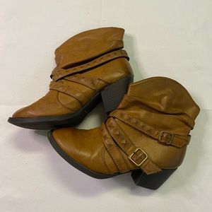 Brown Strappy Booties